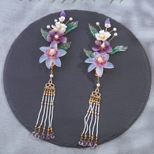 Hanfu Tassel Buyao Hair Clips Set Vintage Chinese Double Side Clips Women