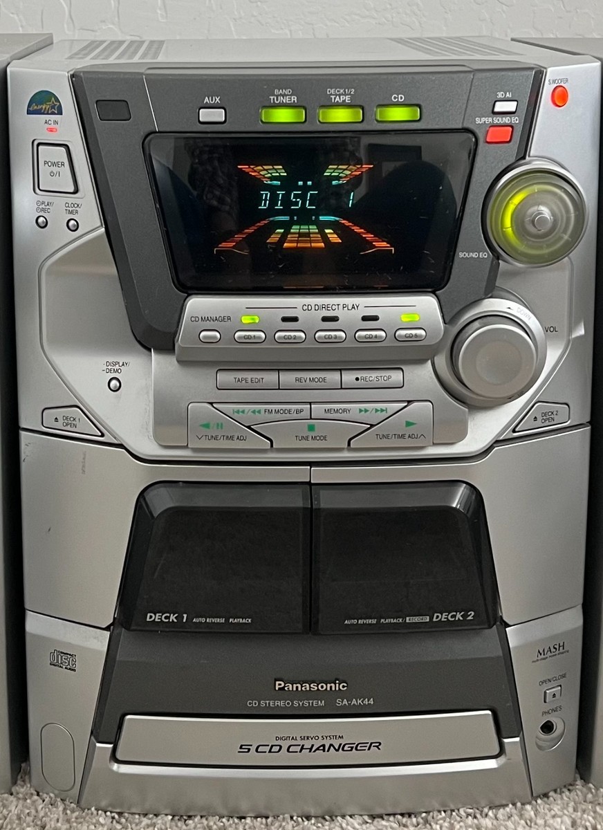 PANASONIC SA-AK44 Stereo System 5-CD Disc Changer / Dual Cassette