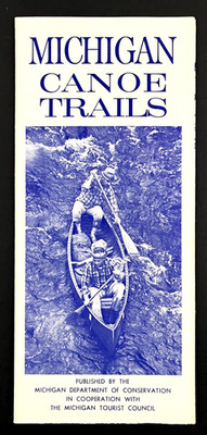 1970s Michigan Canoe Trails Regional Guide Maps Vintage Travel Outdoor Brochure