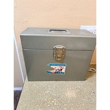 Vintage Versa File Metal Box Gray Hammered Finish Toccoa Metal Products USA