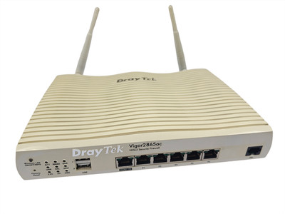 DrayTek Vigor 2865ac Wi-Fi 5 VDSL Multi-Wan Firewall Router verfärbt mit Netzteil
