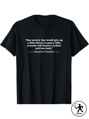 Benjamin Franklin Quote Liberty Security T-Shirt  Woodland Oversized Summer Ca