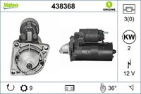 Valeo Starter 2 KW FüR Fiat Grande Punto 1.4 1.9 D Multijet Doblo 438368