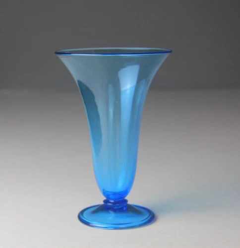 Steuben Carder Era Celeste Blue Transparent Vase 6" Shape #2909