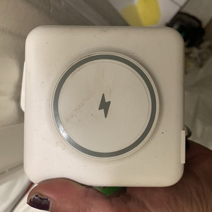 Qi Wireless Charging Dock Glossy White w/ Cable 2-Port Magnetic Wall Mount