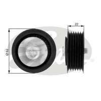 Gates Umlenk FüHrungsrolle Keilrippenriemen FüR Saab 9-3 Cabriolet 2.0 Turbo