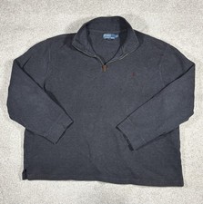 VTG Polo Ralph Lauren Quarter Zip Sweater Gray XXL Boxy Preppy Heritage