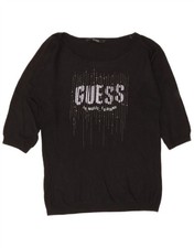 Guess Womens Graphic 3/4 Sleeve Boat Neck Jum...