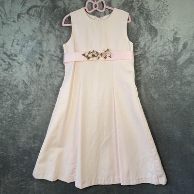 Sylvia Whyte Dress Girls 10 Pink A-Line Sleeveless Floral Easter Party Wedding