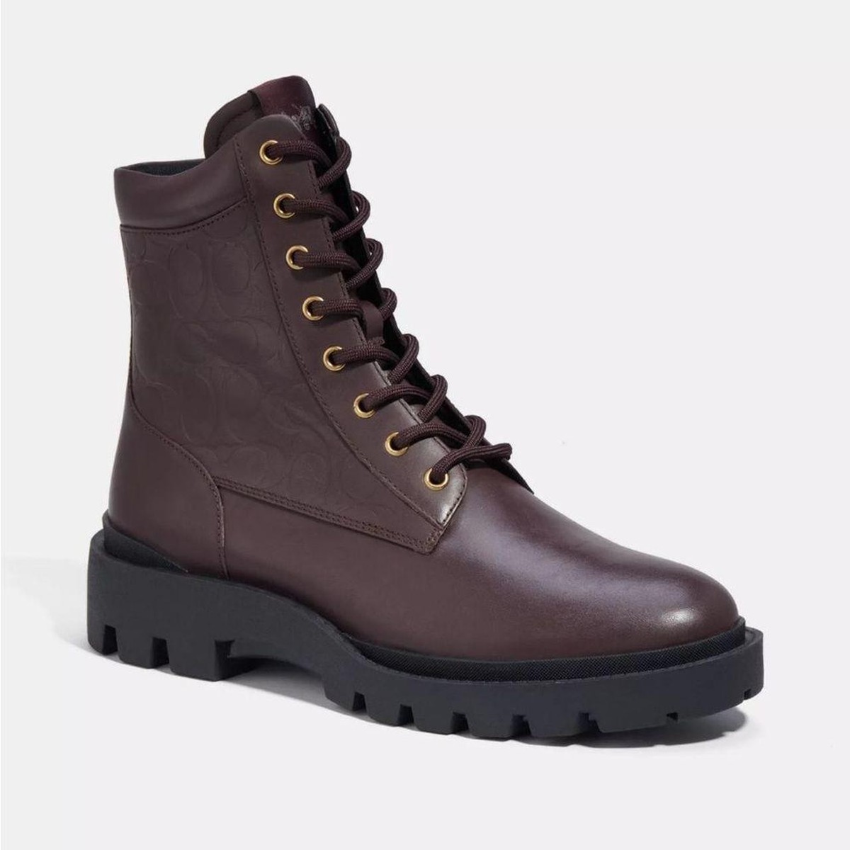 Coach Citysole Dark Brown Leather Side Zip Boots Men display picture 2