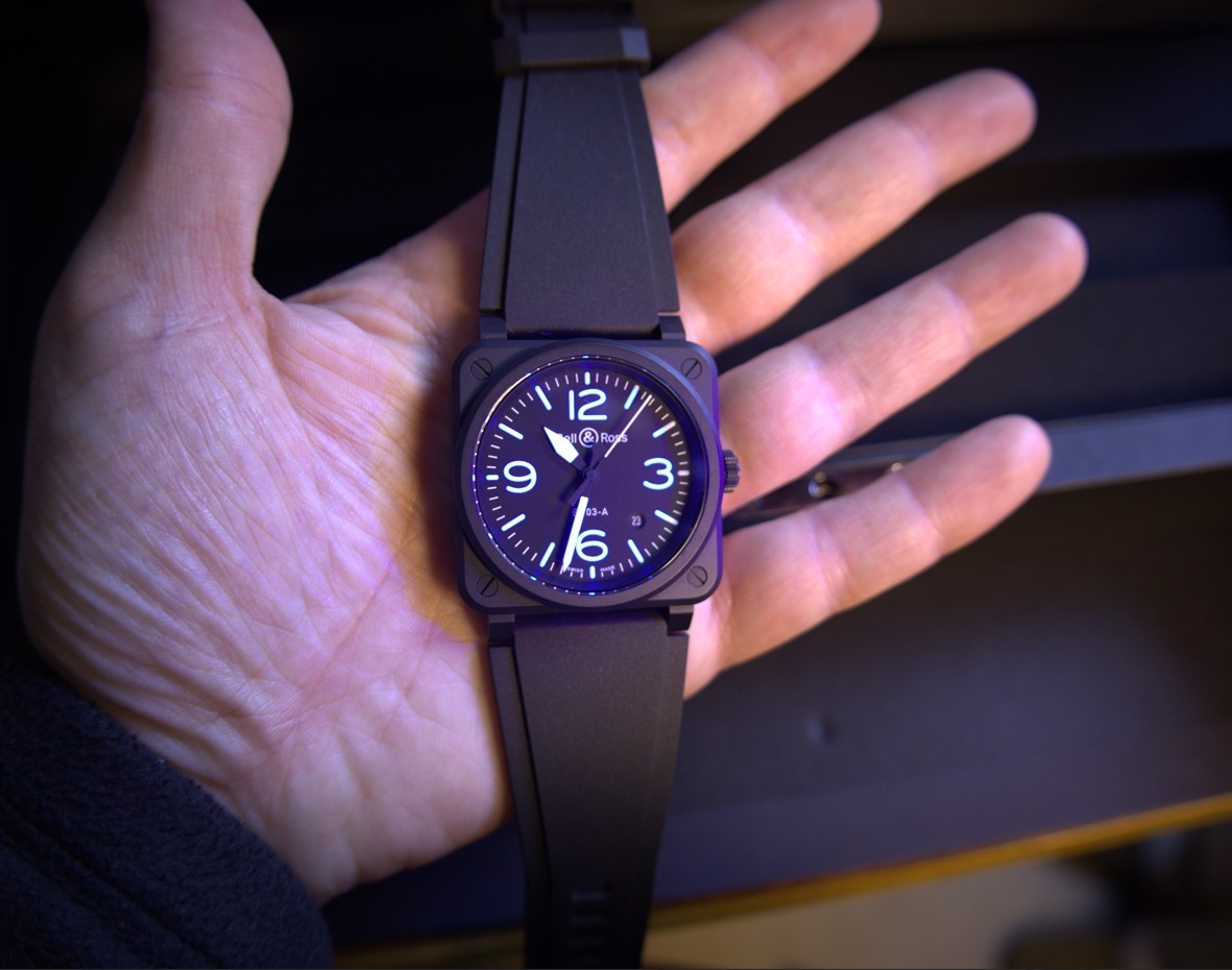 Bell & Ross Ceramic BR03A-BL-CE/SRB Black Dial Automatic Men's Watch