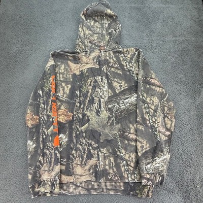 Carhartt Hoodie Mens Medium Camo Mossy Oak Loose Fit Graphic