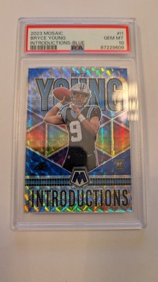 2023 Mosaic Bryce Young Introductions Blue /99 Panthers PSA 10 