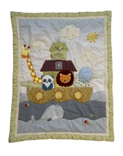 Kidsline Noah’s Ark Animals Panda Whale Lion Green Baby Blanket Comforter Kids