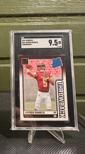 2024 Panini Donruss Jayden Daniels Throwback RC SGC 9.5  Mint #43 Commanders