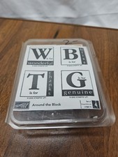 Stampin Up 2005 Around the Block Wood Mounted Stamp Set - Set of 4 - Used