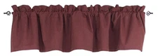 Ticking Stripe Wine Lined Valance Country Primitive Farmhouse Window Decor