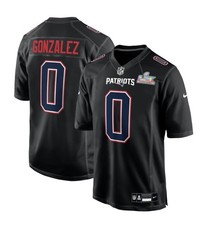 New England Patriots Christian Gonzalez Carbon Super Bowl LX Jersey Men’s Large