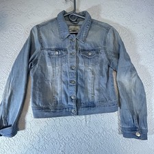 Ashley Vintage Charm Denim Jacket Women's L Light Wash Jean Button Up Casual