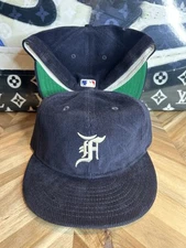 New Era Fear Of God Fitted Size 7 Retro Crown Low Profile Yankees Navy Blue Fog