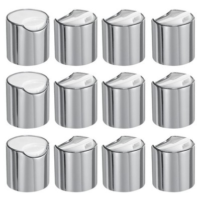 12 Stück für aluminisierte Kunststoffkappen, 28/410, langlebig, silber/weiß