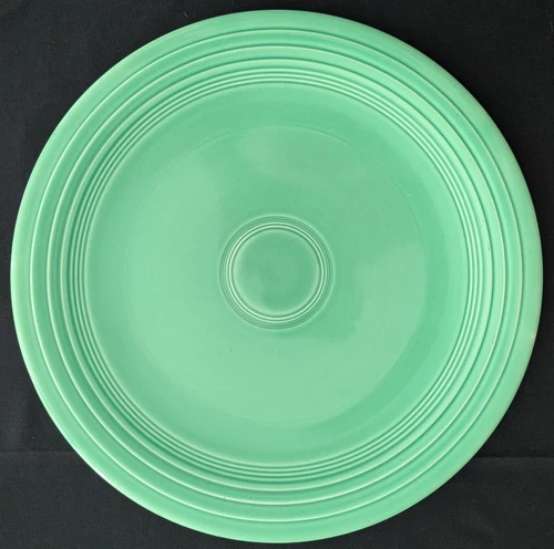 40's Fiesta Fiestaware Green Rare 14-1/4" Dia. Homer Laughlin Chop Plate/Platter