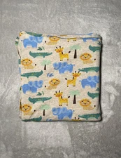 Baby Essentials Swaddle Blanket Animals Zoo Safari Jungle Gray Jersey Knit Lovey