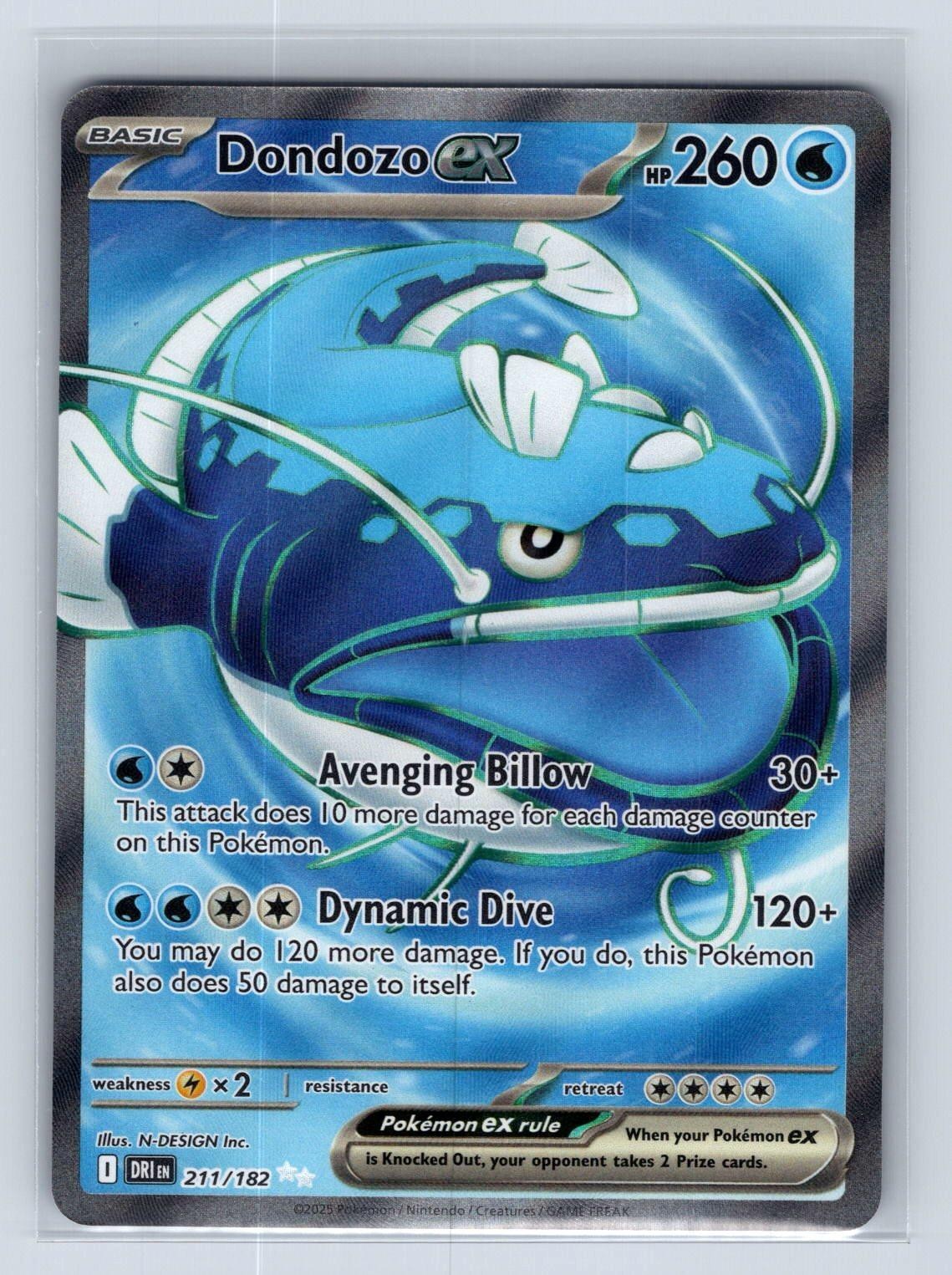 Dondozo ex 211/182 Ultra Rare Destined Rivals Pokemon Holo Near Mint