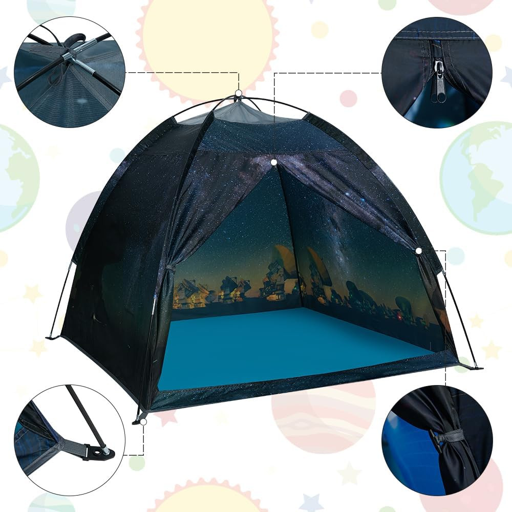 Magnetic Space Play Tent for Kids, Galaxy Dome Popup Playhouse Indoor Outdoor