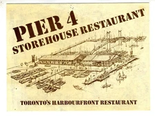 Pier 4 Storehouse Restaurant Menu Harbourfront Toronto Ontario Canada