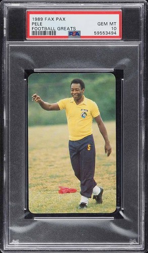 1989 FAX PAX FOOTBALL GREATS PELE PSA 10 GEM MINT - RARE