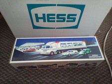 Vintage 1997 Hess Toy Truck  and Racers New In Box with Inserts never played