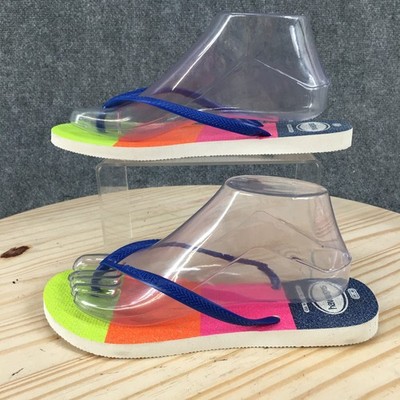 Havaianas Flip Flop Sandals Womens 9-10 Thong Casual Toe Post Raiinbow Multicolo