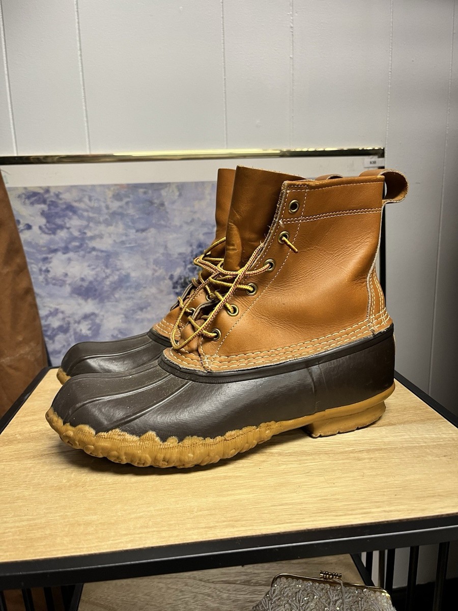 【美USED】80’s後期ヴィンテージ LLビーン ビーンブーツ 雪大雨にも最適 Vintage 1980's L.L. Bean Brown Leather Rubber Rain Snow Boots