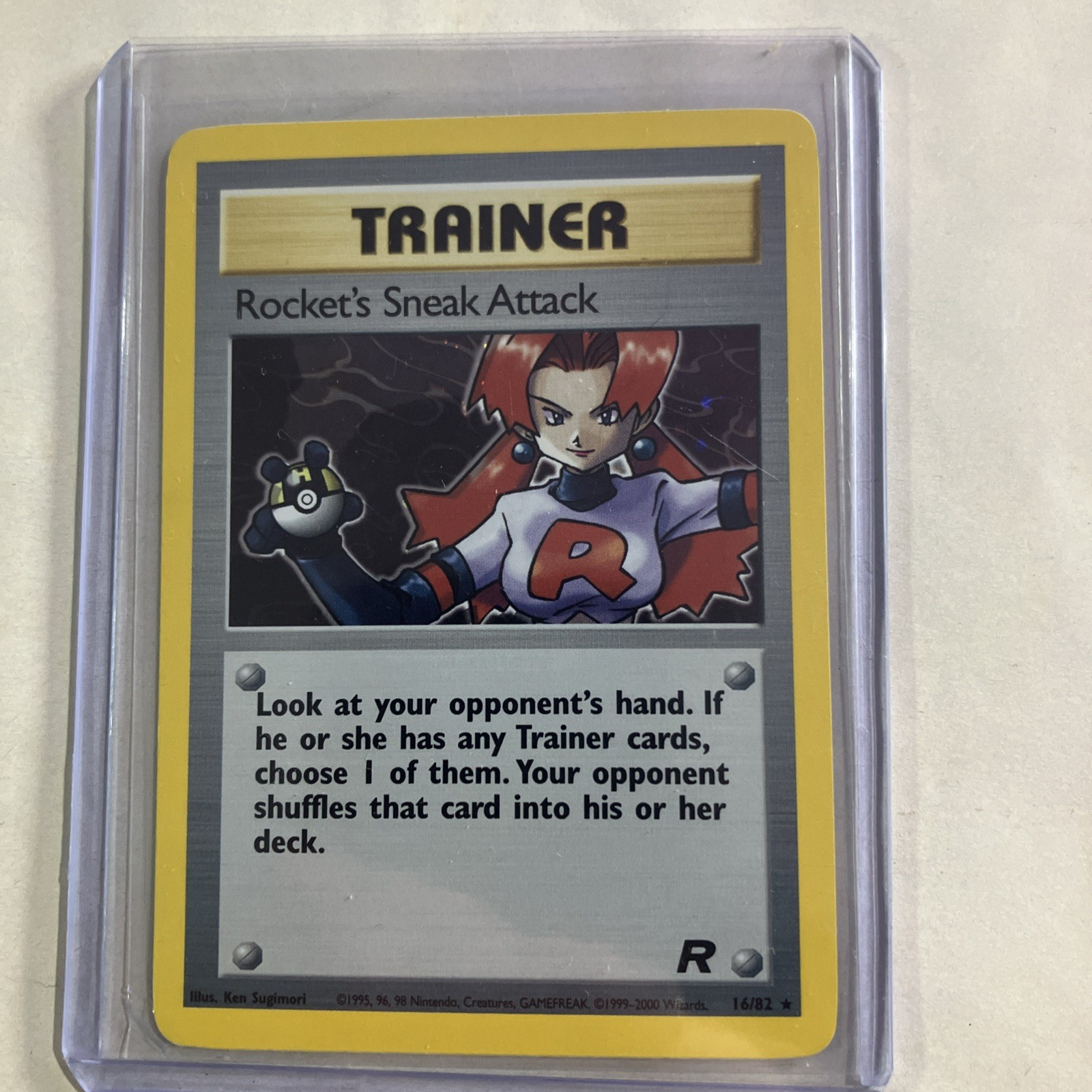 Rocket's Sneak Attack 16/82 Team Rocket Trainer Rare Pokemon Card Holo Vintage
