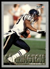 1993 Fleer Darren Carrington Rookie San Diego Chargers #168