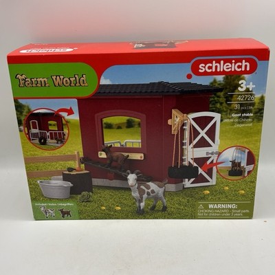 SCHLEICH Farm World   31PC Goat Stable Playset with 2 Goat Figures and Accessori