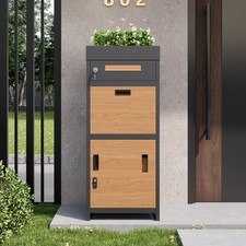 Outdoor Letter and Parcel Mailbox Combination Lock With Flower Bed