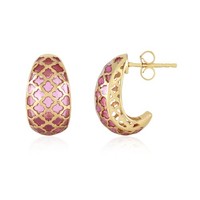 Cavill Silberohrringe Damen 925 Sterlingsilber Goldplattiert Creolen 17Mm Rosa