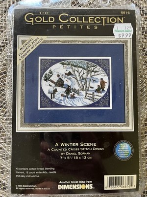 Dimensions The Gold Collection Petites 1999 A WINTER SCENE 6816 Cross Stitch Kit