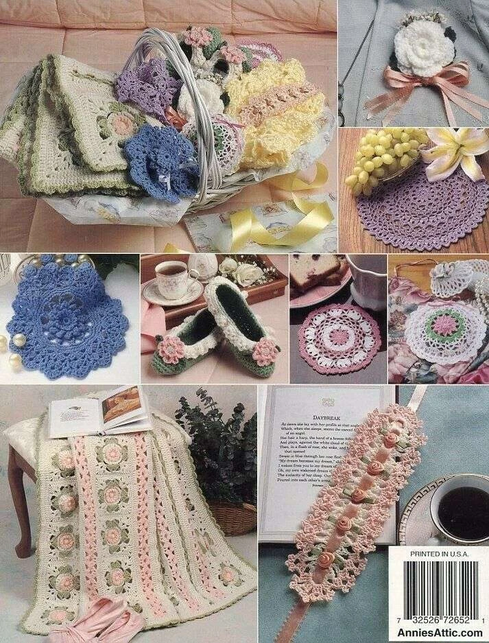 NEW CROCHET MOM'S GIFT BASKET SHAWL/AFGHAN/SLIPPERS/MORE!!! - Image 2 of 2