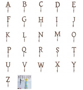 Bombay Duck Copper Alphabet A To Z Metal Coat Hanger Vintage Hook Letters Ebay