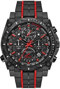 Bulova Men's Precisionist Quartz Chronograph Red Accents 46mm Watch 98B313 - Click1Get2 Deals