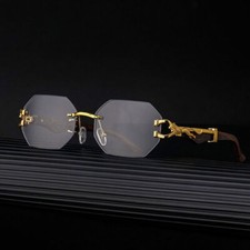 Retro Luxury Rimless Square Sunglasses for Men Women Hip Hop Shade Glasses UV400