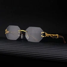 Retro Luxury Rimless Square Sunglasses for Men&Women Hip Hop Shade Glasses UV400