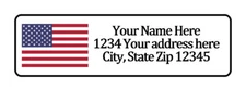 AMERICAN FLAG Personalized Return Address Labels 1/2 in by 1 3/4 in