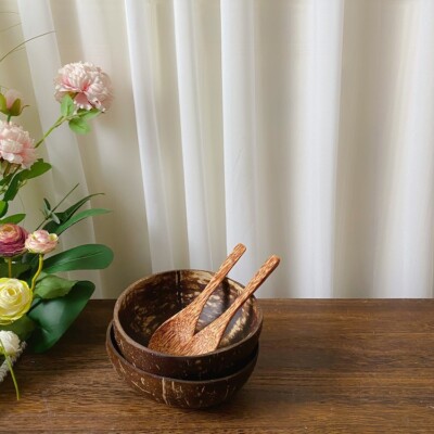 Vietnam Coconut Shell Bowl Natural Fruit Salad Dessert Snack Serving Container