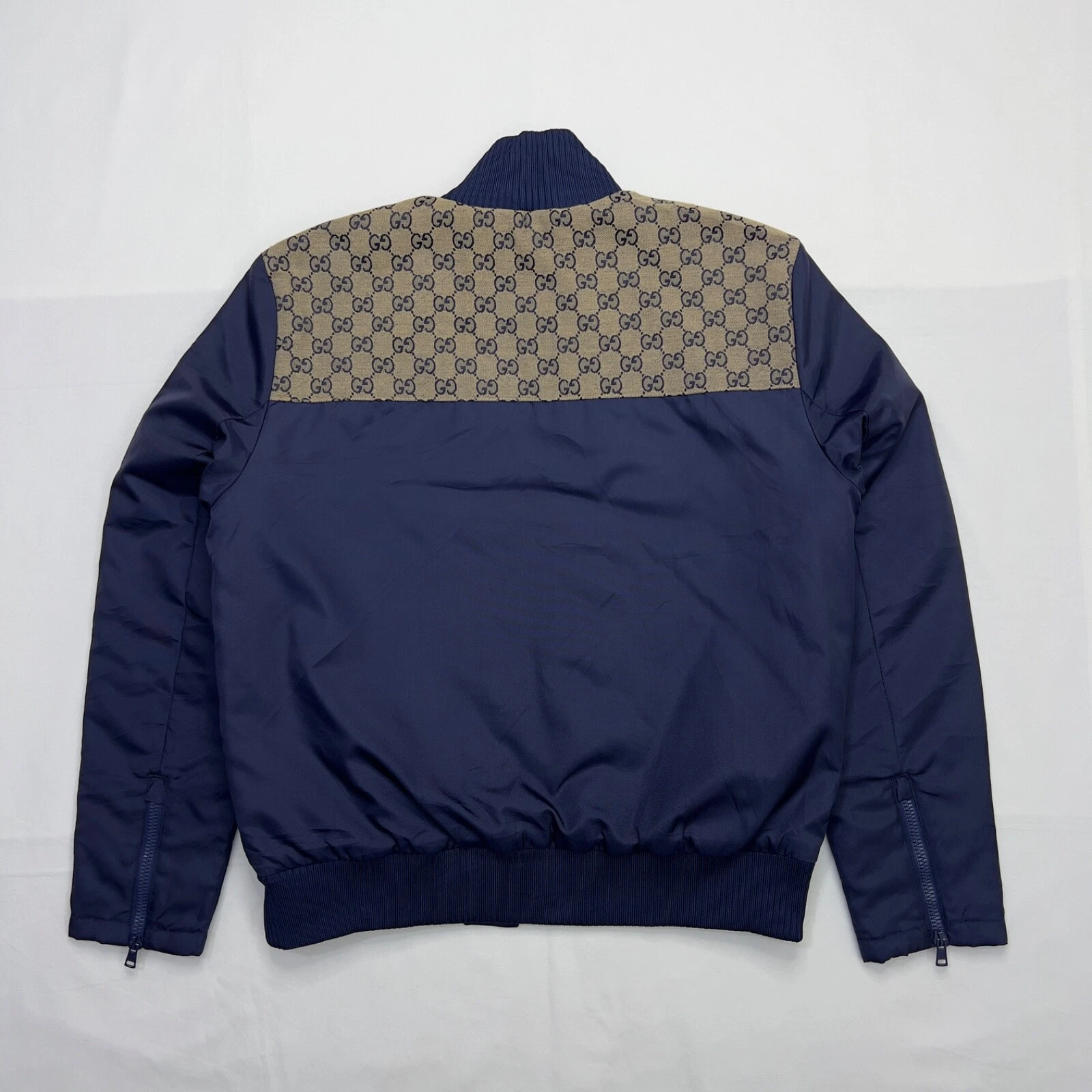 Giacca Gucci GG nylon tela pannello zip taglia 48