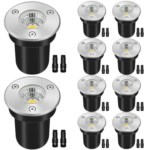 Low Voltage Landscape Lights, 12-24V LED Well Lights 3000K Warm White Outdoor