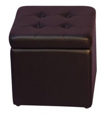 Hocker Fußhocker Sitzwürfel Sitzhocker Stauraumhocker Kunstleder-Optik Schwarz